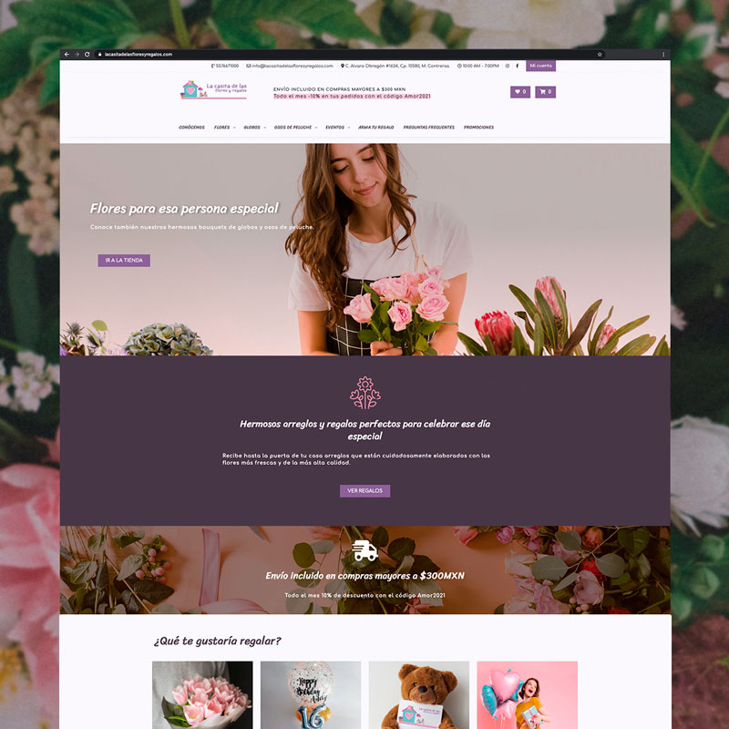 La casita de las flores y regalos Diseño Web y Diseño UX UI